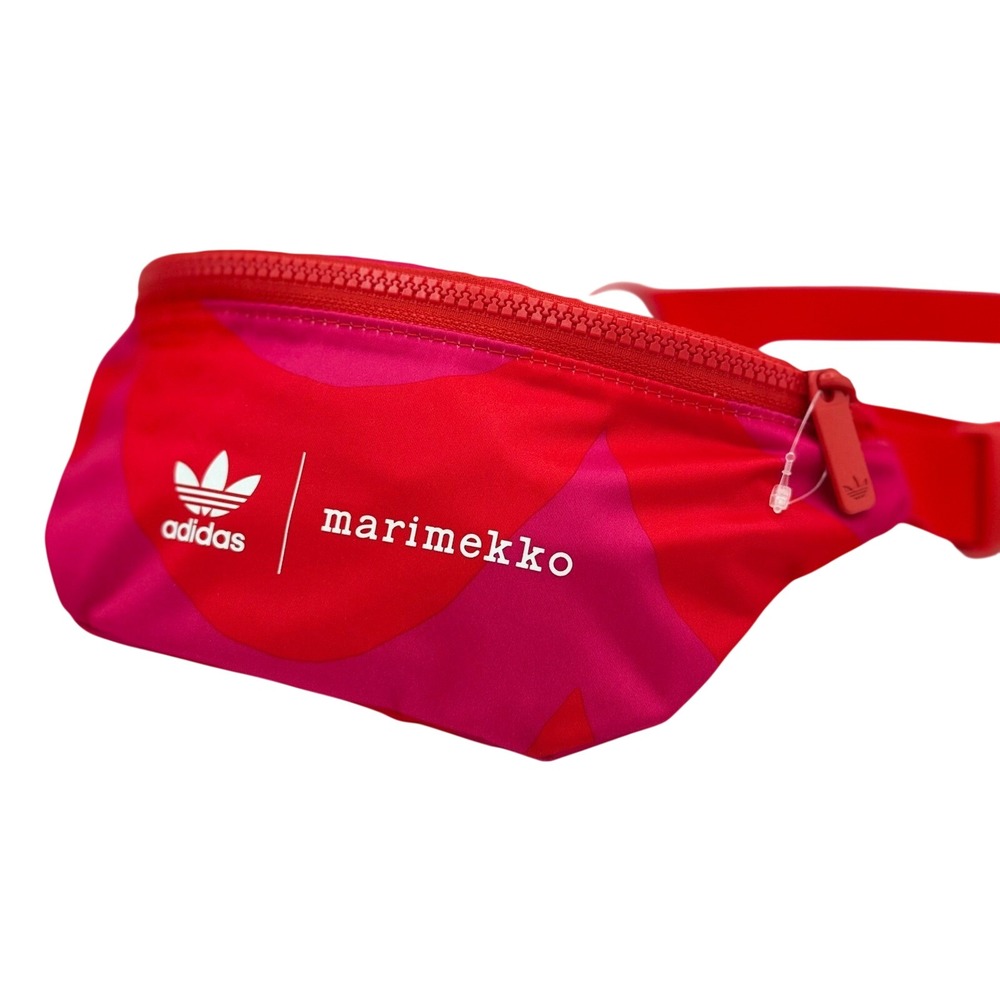 Adidas Marimekko Waist Bag Red Pink Wave Print Fanny Pack Crossbody Streetwear